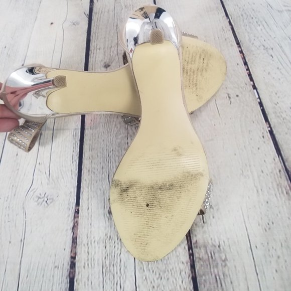 Alfani Special Occasion Gold Rhinestone Heels 9.5M - Picture 8 of 8